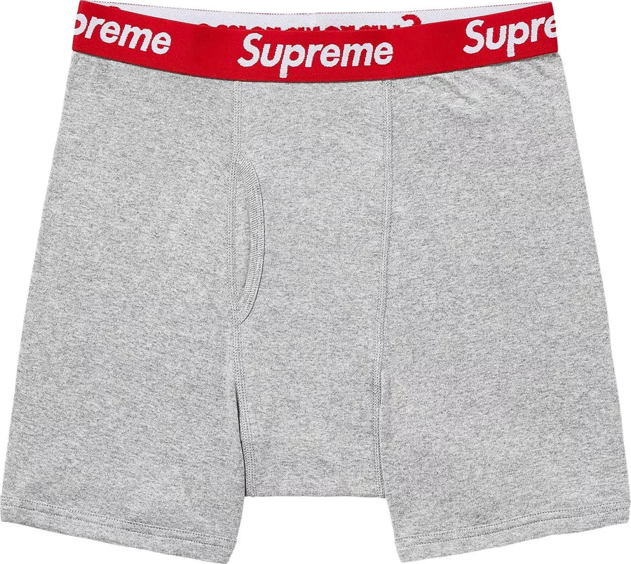 Supreme Hanes Boxer Briefs (2 Pack) Heather Grey