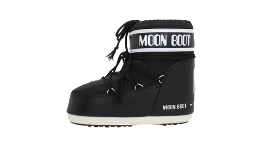 Moon Boot Icon Low Nylon Boot Black White - MTHOR SHOP